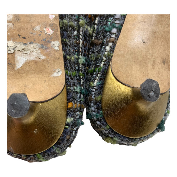Vintage 1990's Y2K Coach Tweed Pumps Kitten Heel Women's Sz 11 P676 Indianna - Picture 11 of 11